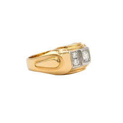 Tank Ring in Rose Gold and Diamonds