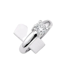 CARTIER Solitaire Ring in White Gold with Diamonds