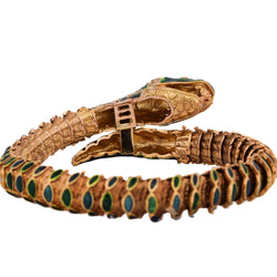 Bracelet en or jaune, émail, rubis et diamants