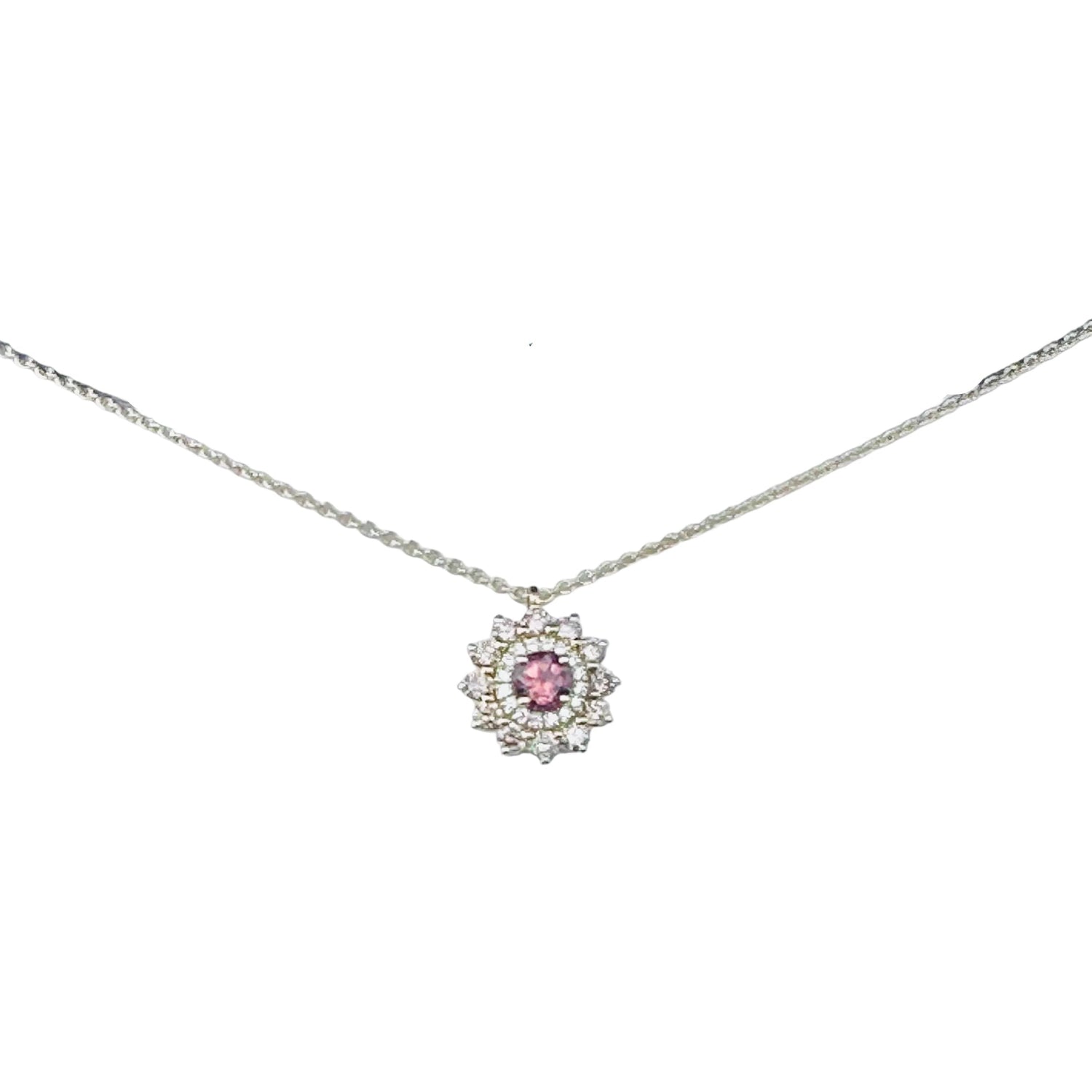 GEMMYO "Lefkos Camaïeux" Pendant Necklace in yellow gold, Tourmaline, and Diamonds