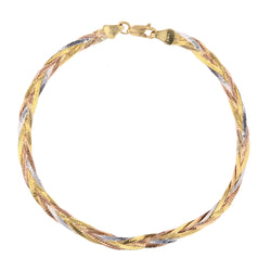 White Gold, Yellow gold, and Rose gold Link Bracelet
