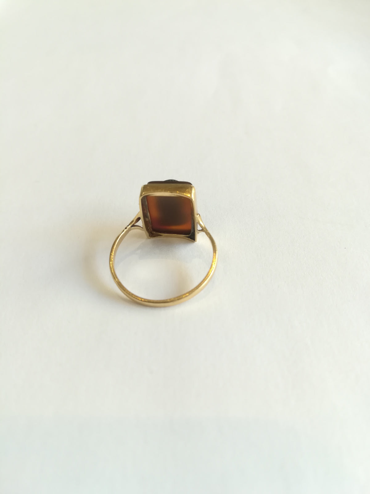 Antique Agate Cameo Ring Featuring a Greek Warrior