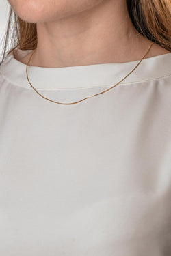 Yellow Gold Box Chain Necklace