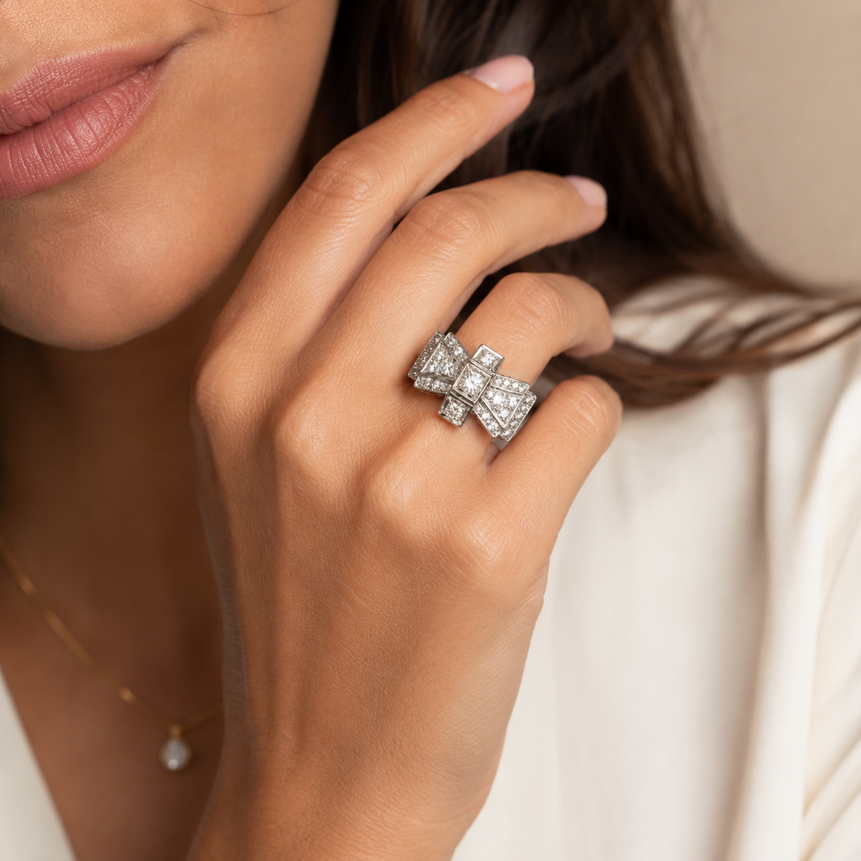 Rose gold and Diamonds Tank Ring