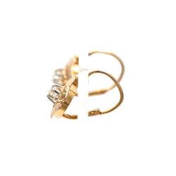 Yellow gold and Sapphire Lever-back Earrings