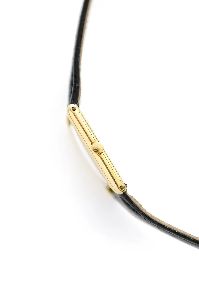 CHOPARD "Tank" Watch in Yellow gold and Leather