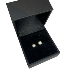 Boucles d'oreilles Puces en or blanc et diamants