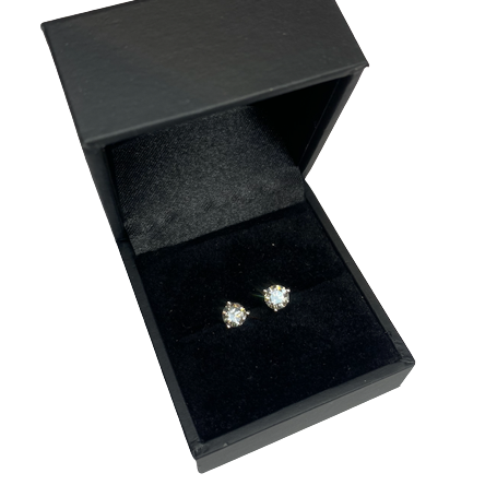 Boucles d'oreilles Puces en or blanc et diamants
