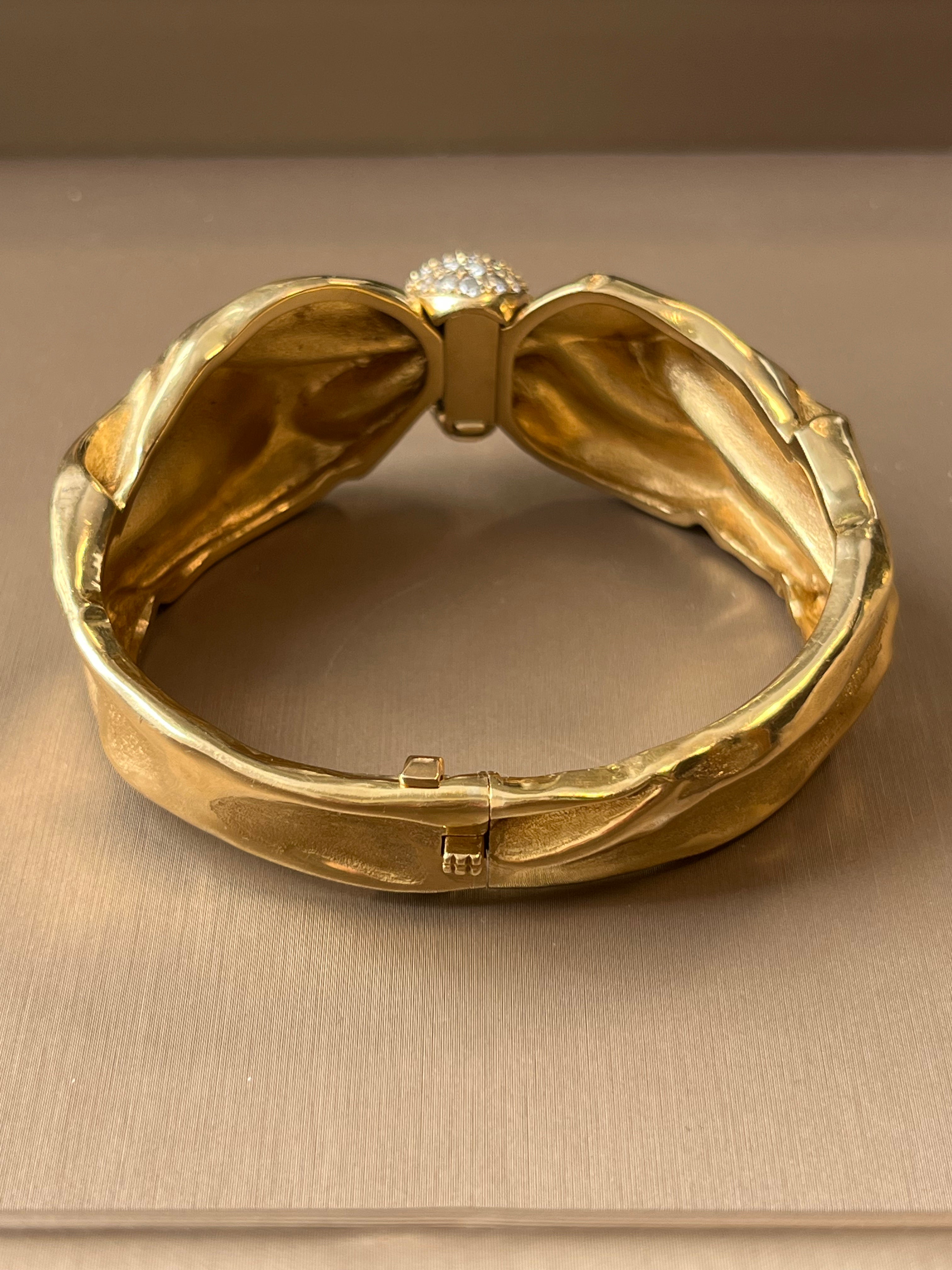 Yellow Gold and Diamond Bangle Bracelet
