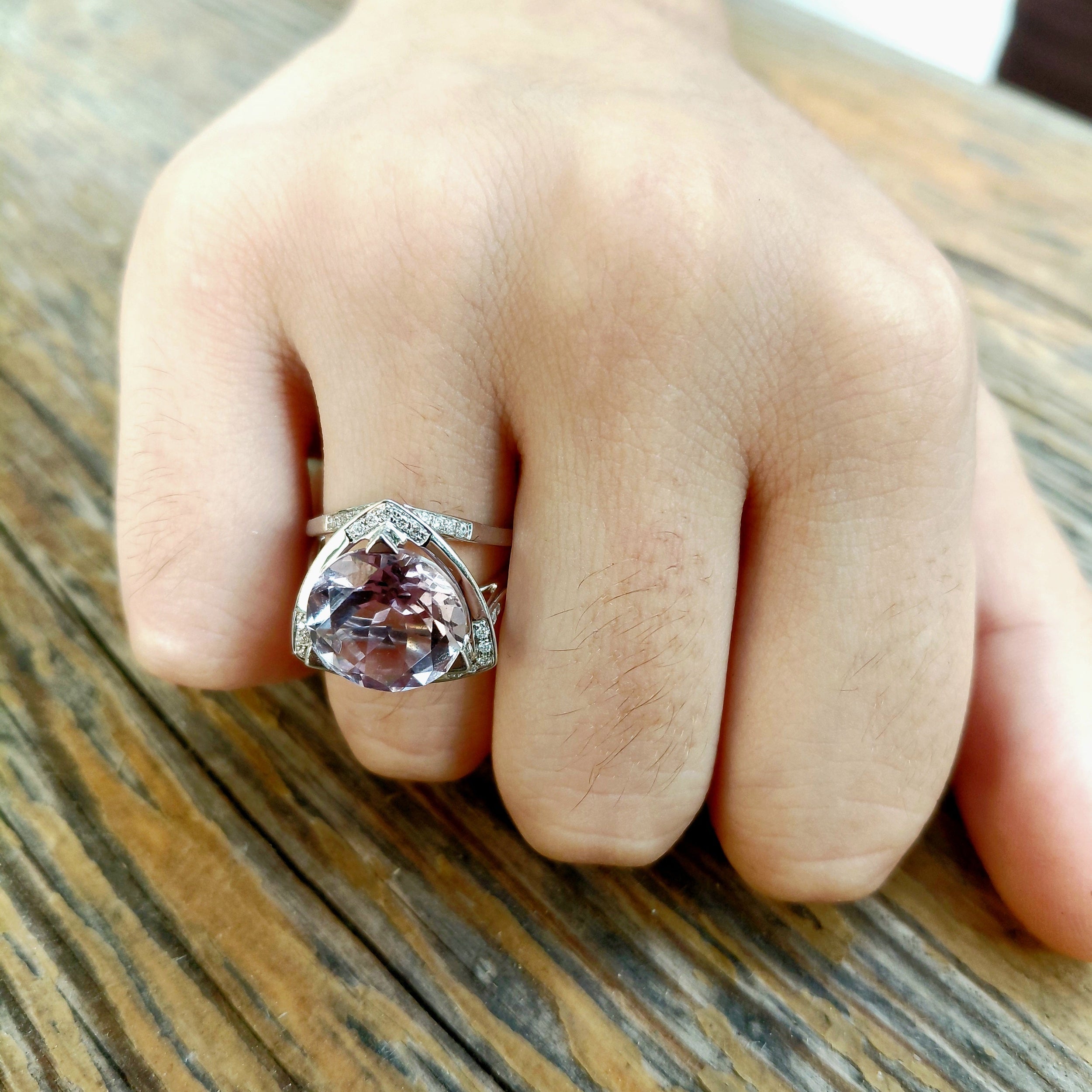 MAUBOUSSIN "Mes coules à toi" Solitaire Ring in white gold, with Amethyst and Diamonds