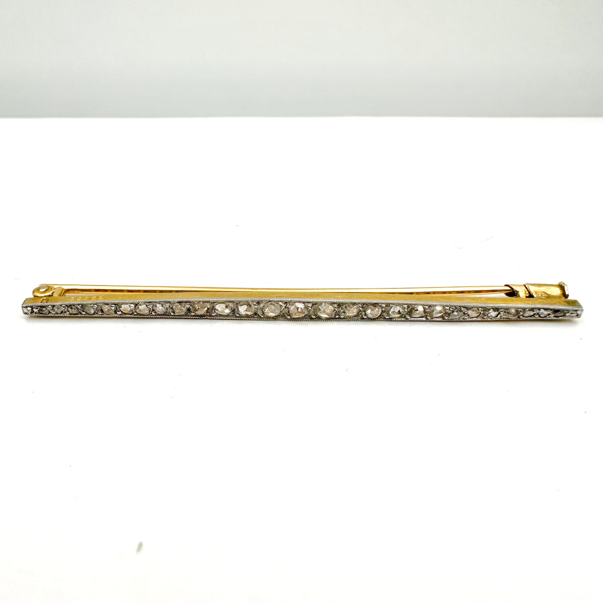 Art Deco Brooch in Yellow Gold, Platinum, and Diamonds