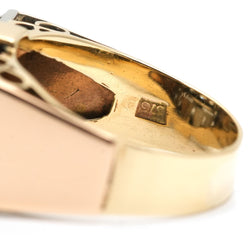 Tank Ring in Yellow Gold with Sapphires