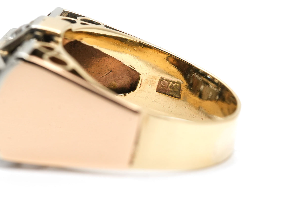Bague Tank en or jaune et saphirs
