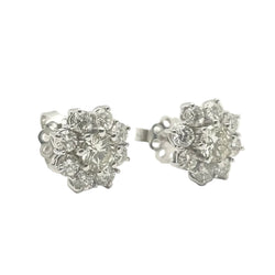 White gold and diamonds Earrings Puces