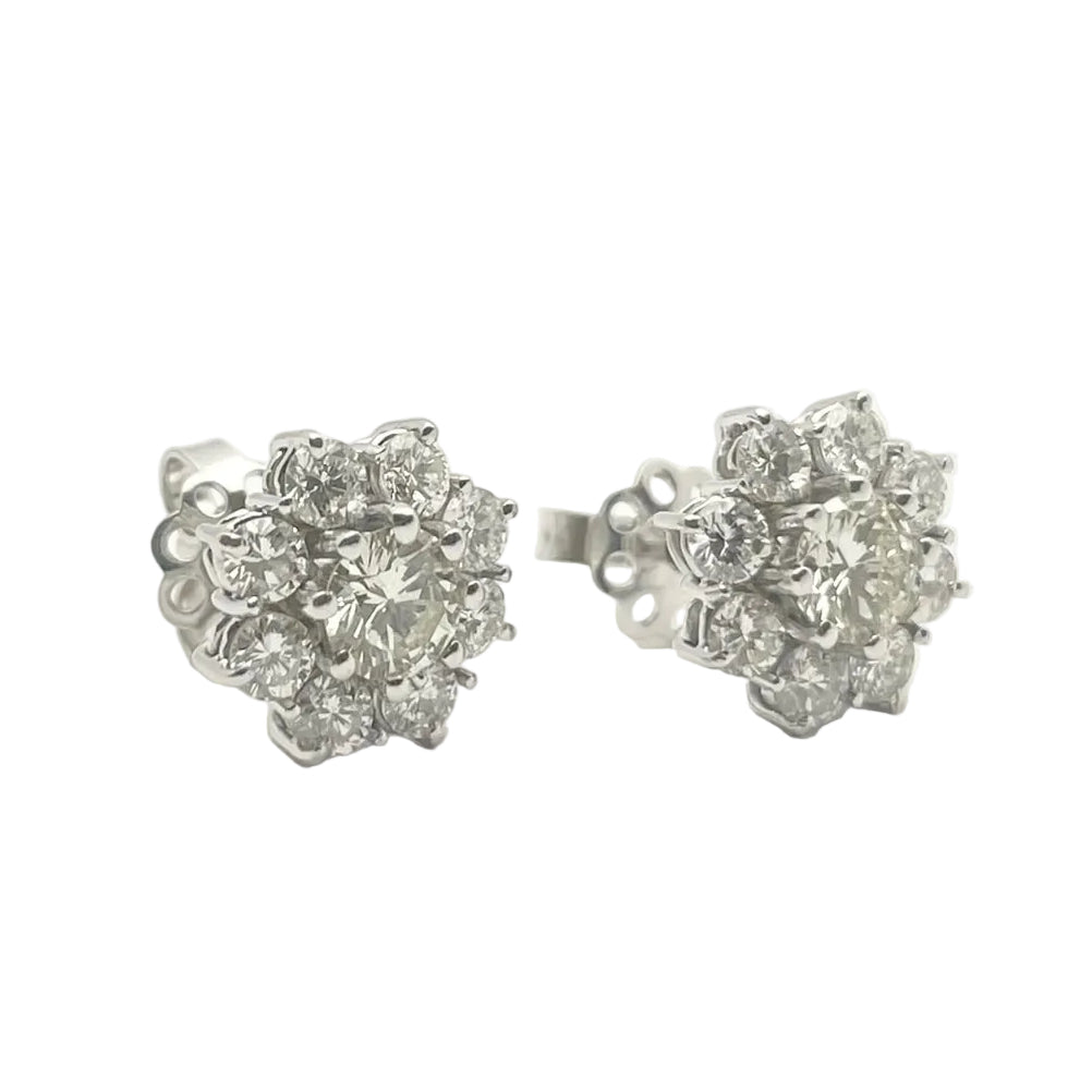 White gold and diamonds Earrings Puces