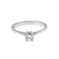 White Gold Solitaire Ring with Diamond