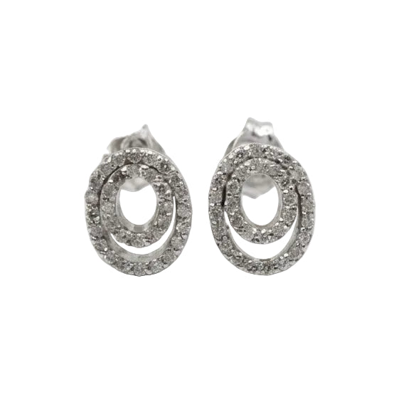 White Gold and Diamond Stud Earrings