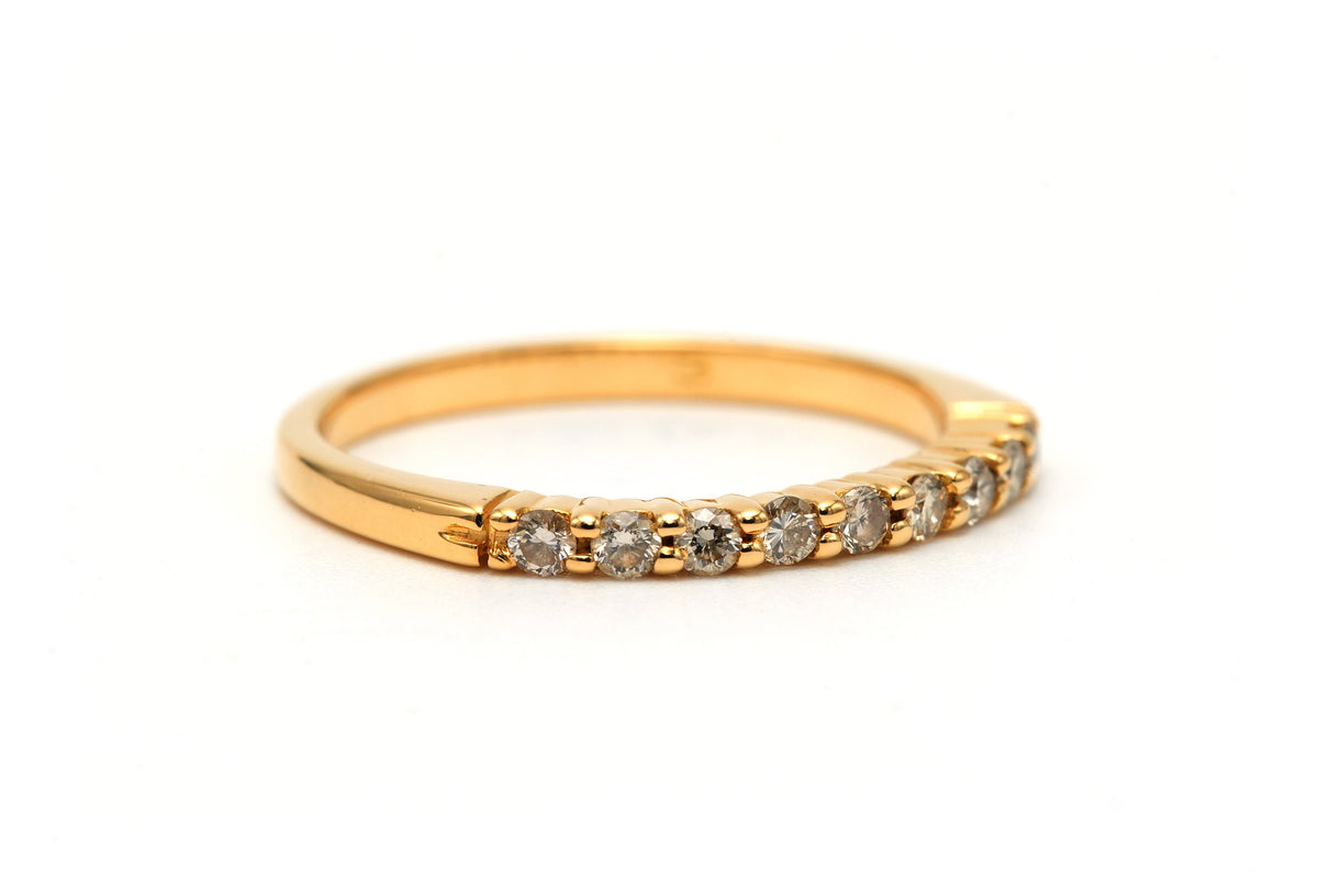 Yellow Gold and Diamond Wedding Band