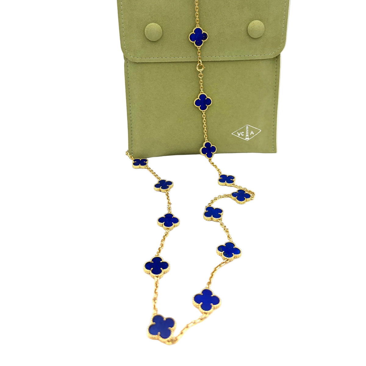 VAN CLEEF & ARPELS "Vintage Alhambra" Long necklace in yellow gold and Lapis lazuli
