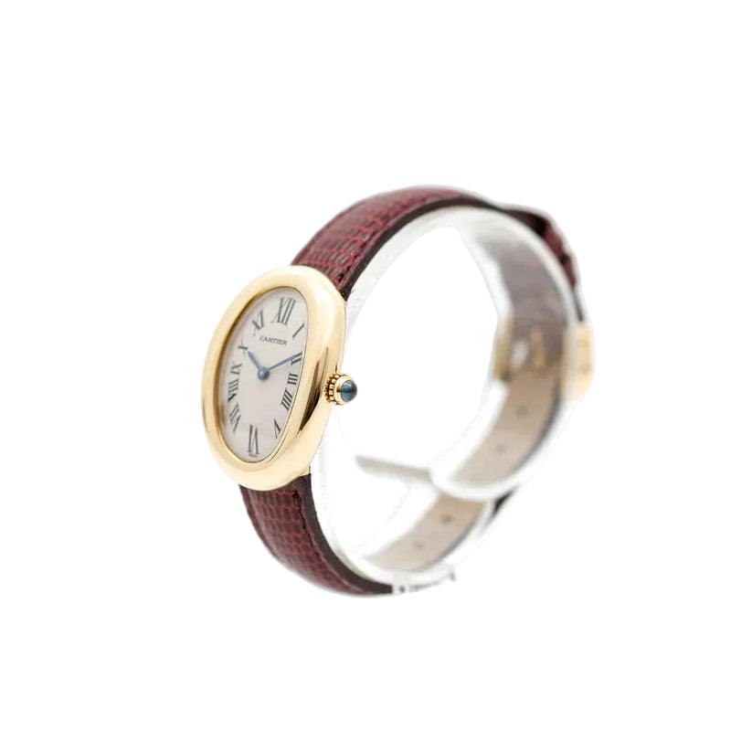 Montre CARTIER "Baignoire" en or jaune et cuir