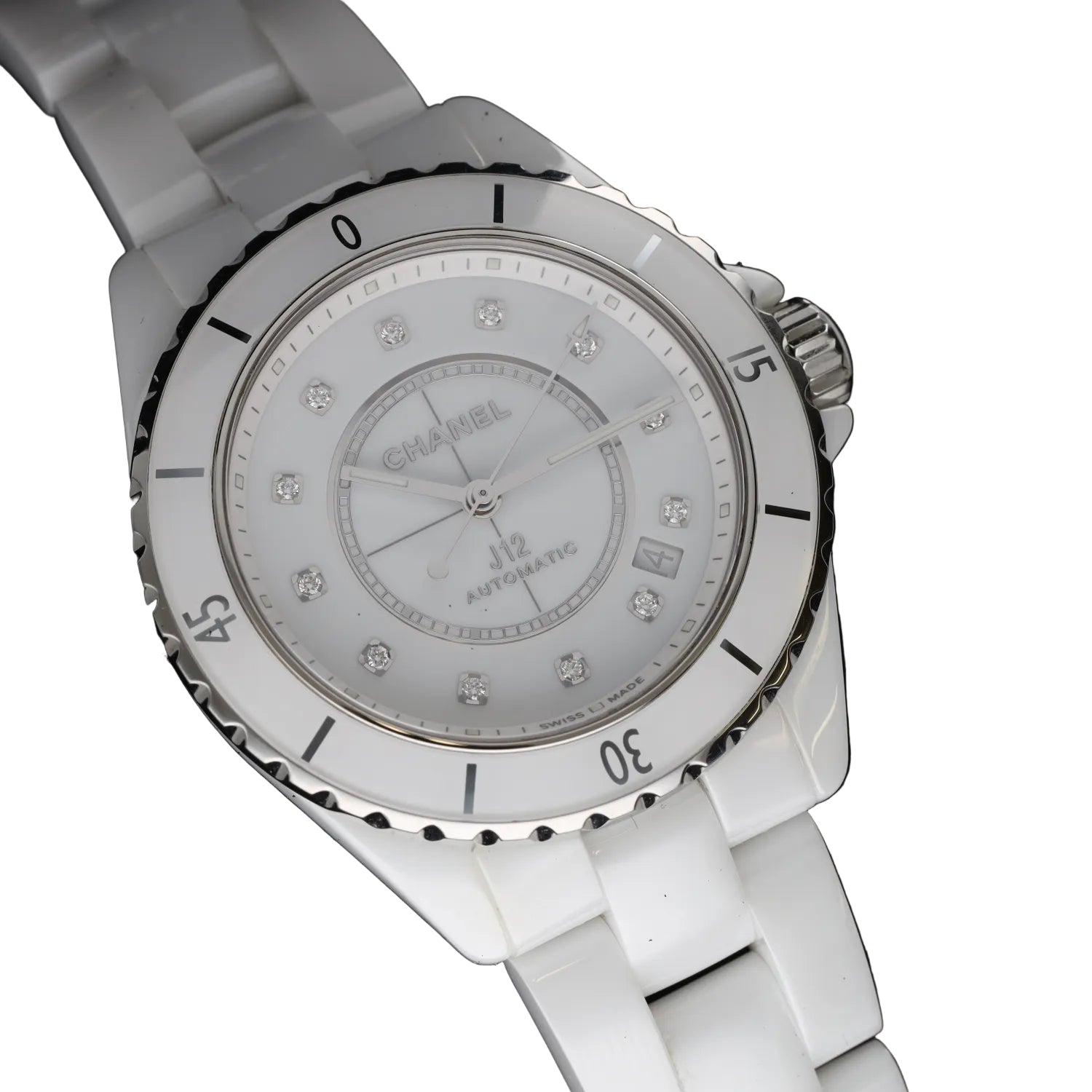 CHANEL "J12" Watch in Ceramic and Diamonds