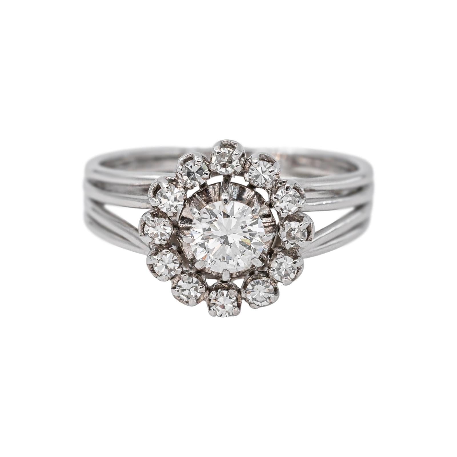 Bague Marguerite Or blanc Diamant