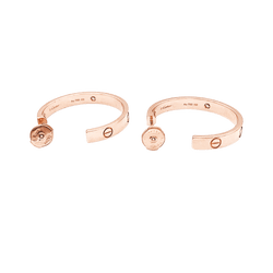 Boucles d'oreilles Cartier, "Love", or rose et diamants.