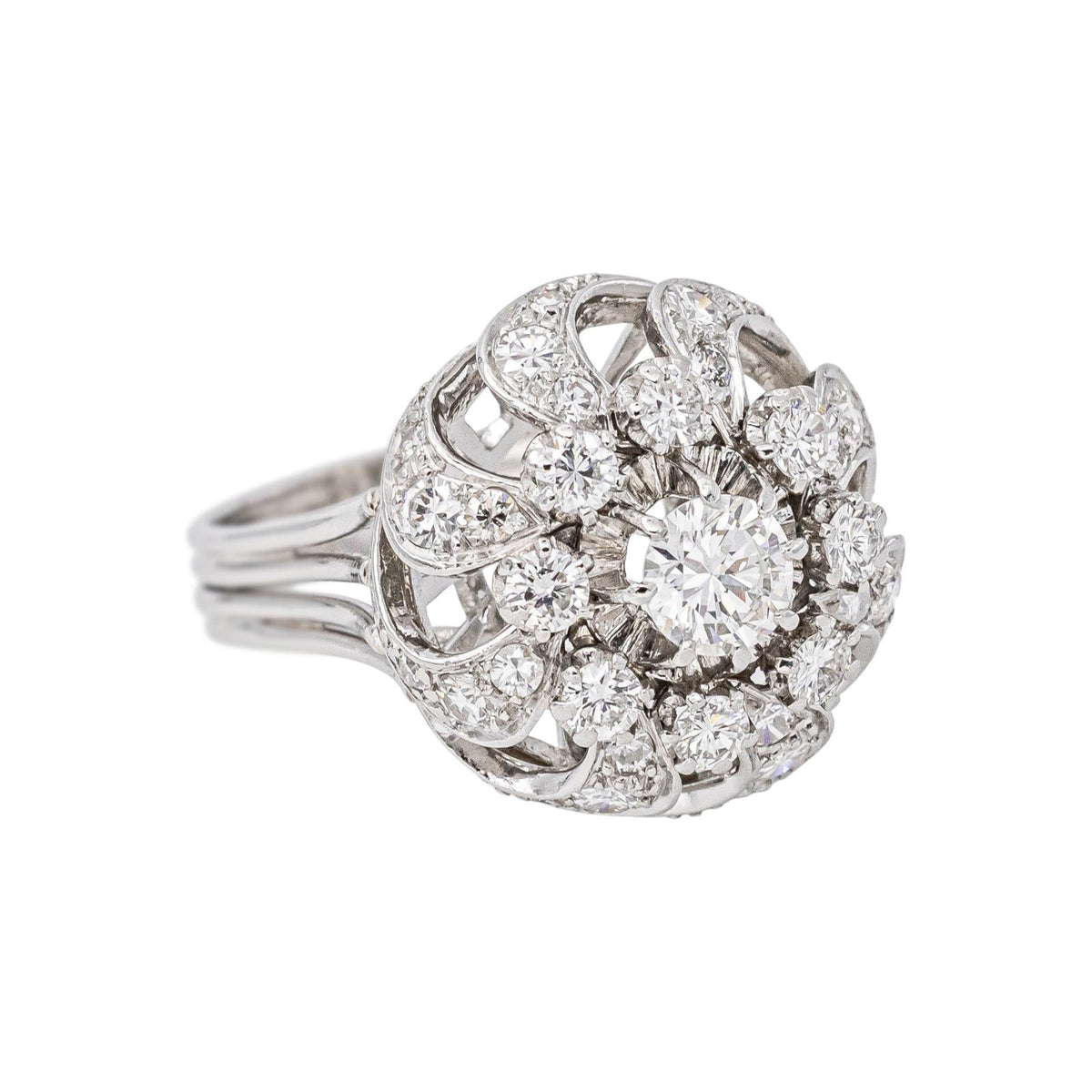 Platinum Diamond Dome Ring