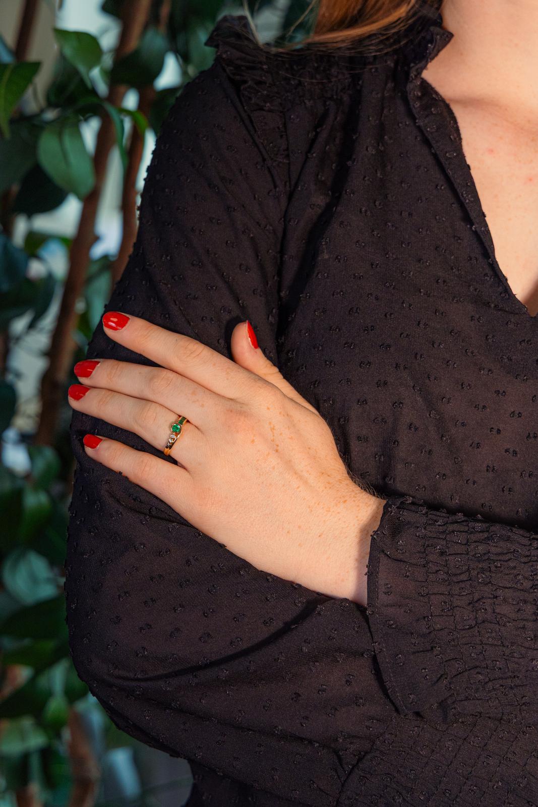 Bague Or jaune Emeraude