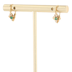 Yellow Gold and Emerald Lever-back Earrings