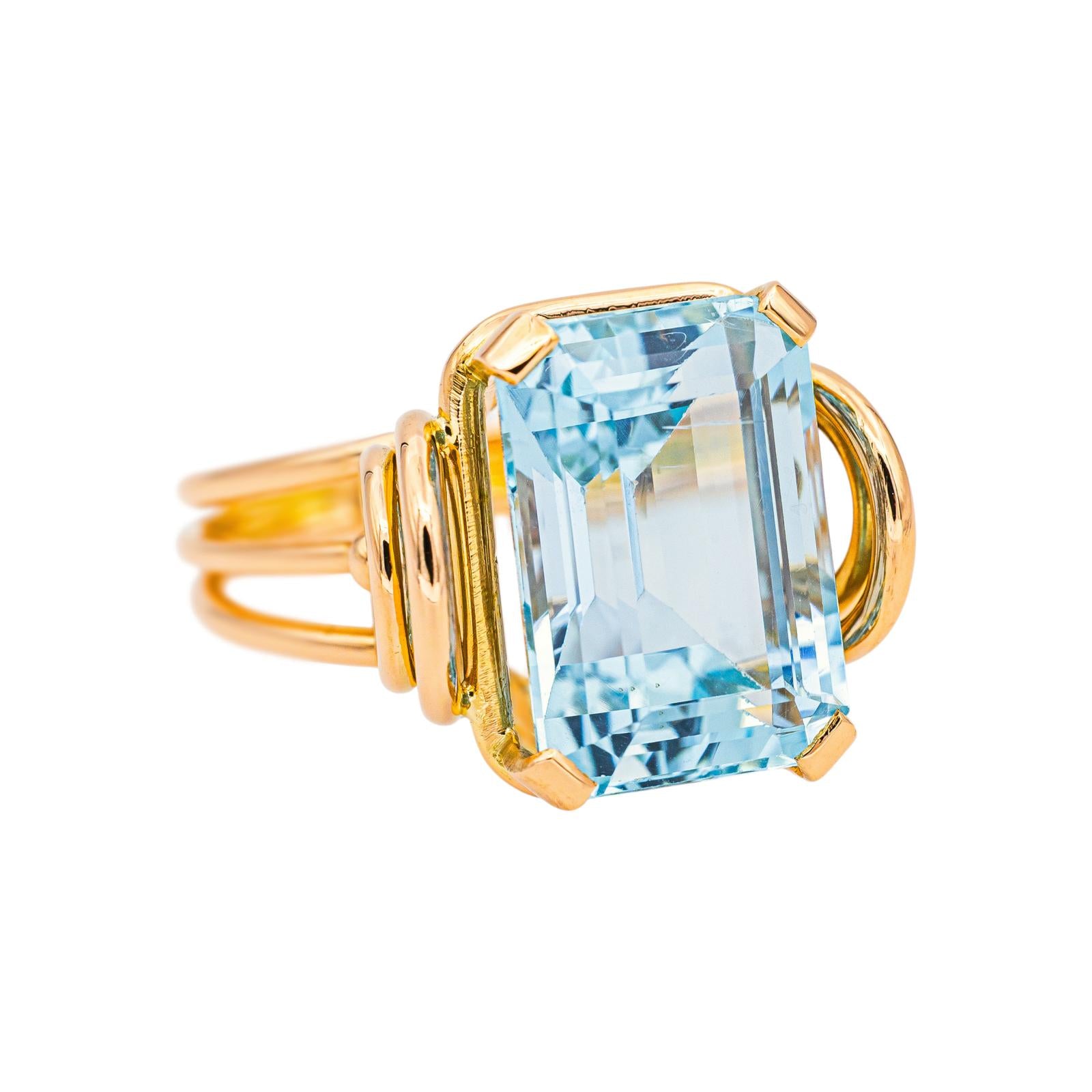 Cocktail Ring Yellow gold Aquamarine