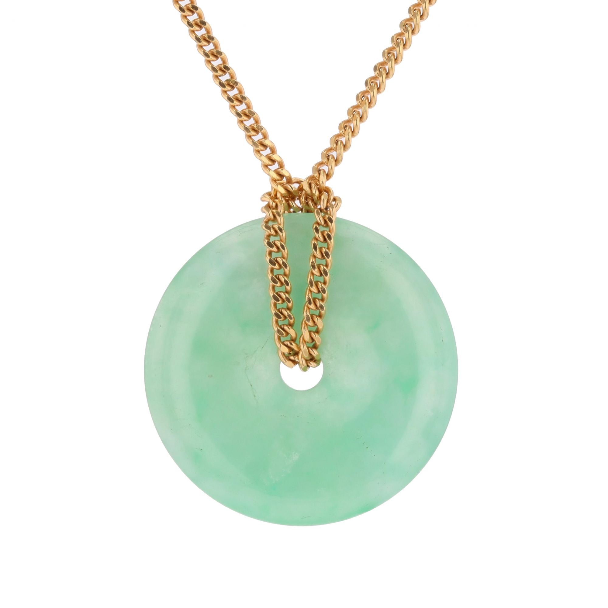 Collier Pendentif en or jaune et jade
