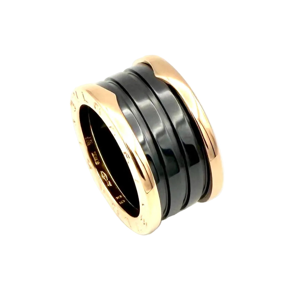 BULGARI "B.Zero1" Band Ring in rose gold and ceramic
