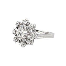 Bague Marguerite  Or blanc Diamant