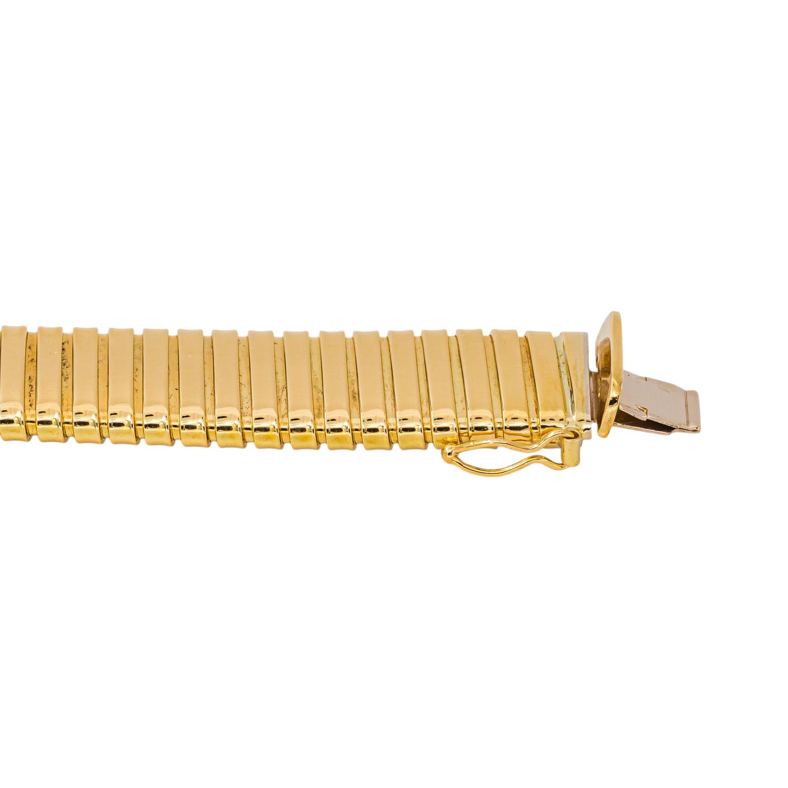 Yellow Gold Tubogas Link Bracelet