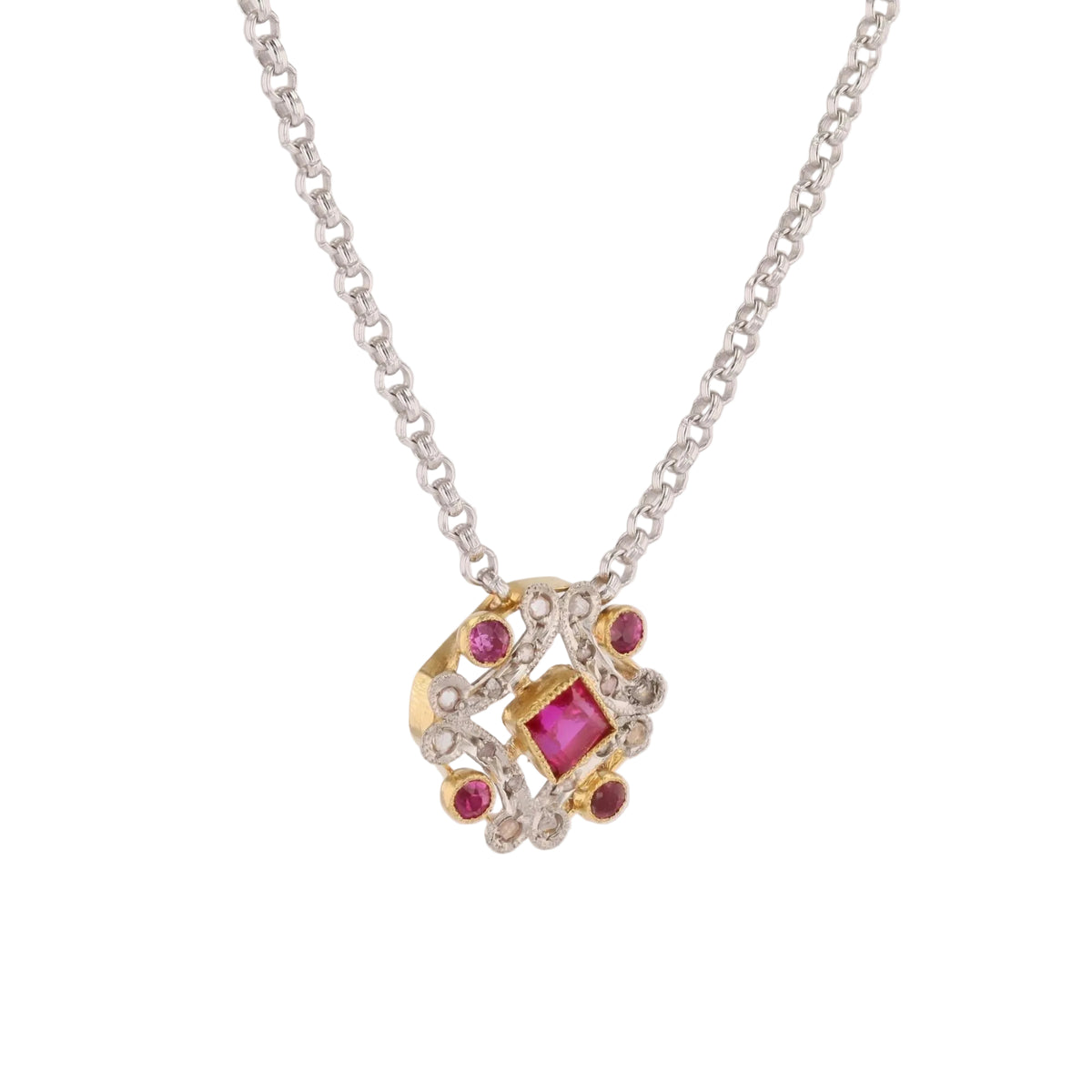 White Gold and Diamond Pendant Necklace