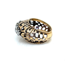 Yellow Gold and Diamond Tank-Style Wedding Ring