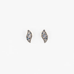 Boucles d'Oreilles Puces DAVID YURMAN en argent, saphirs et diamants