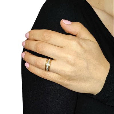 Ring Headband in yellow gold and diamonds