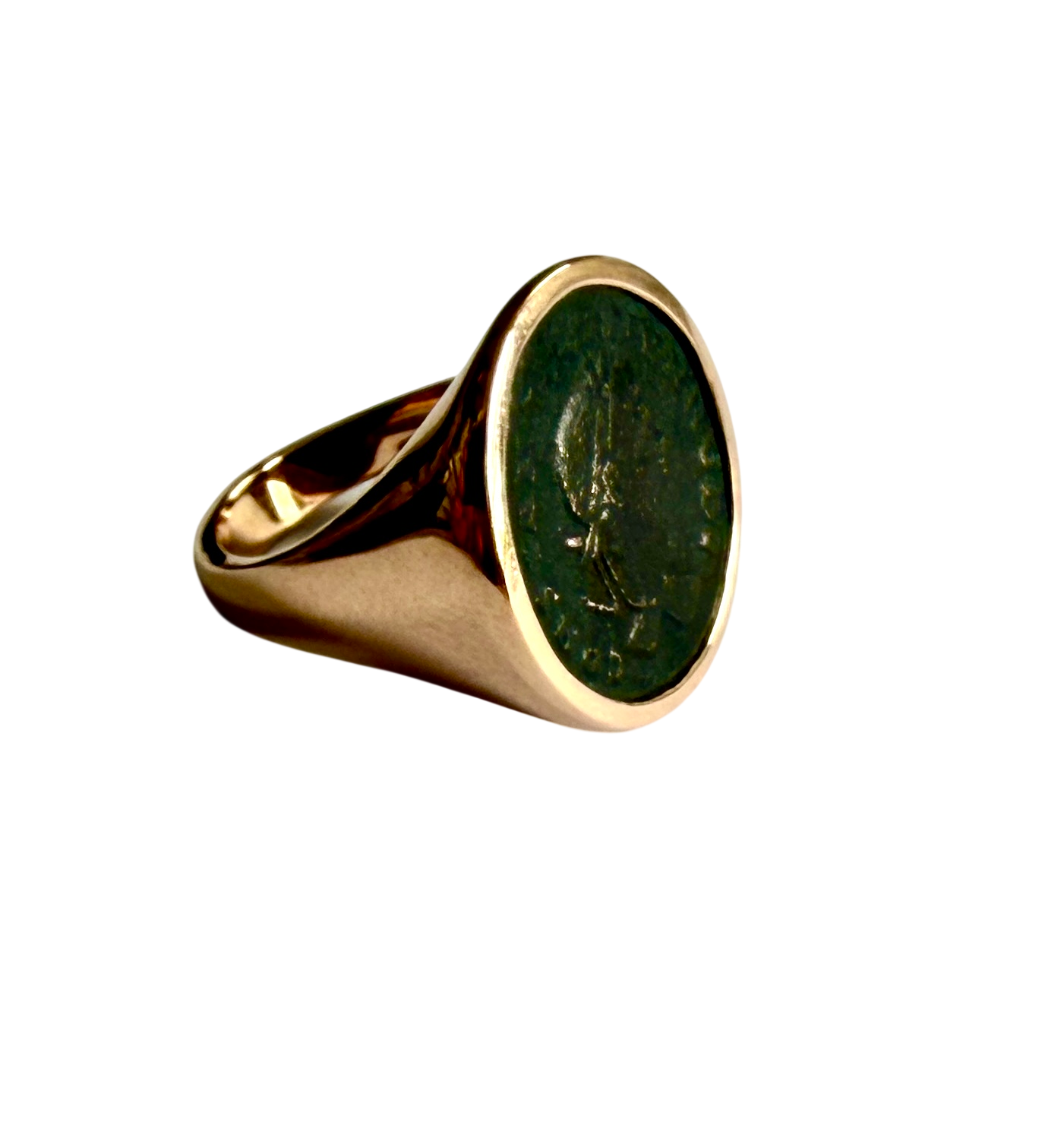 BULGARI "Monete" Signet ring in Rose gold and Bronze