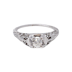 White Gold Solitaire Diamond Ring