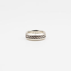 DAVID YURMAN "Cable Inlay" Silver Bangle Ring