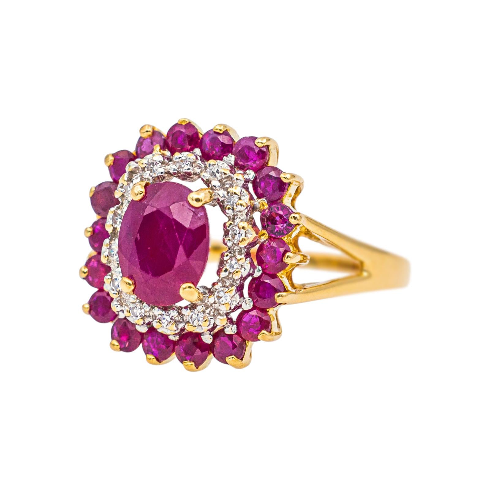 Bague  Pompadour  Or jaune  Rubis