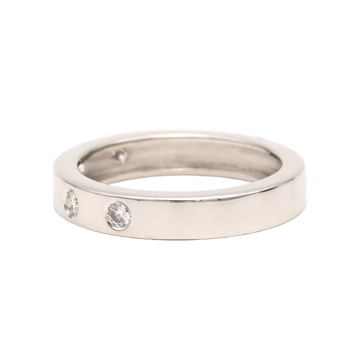 White Gold and Diamond Wedding Band