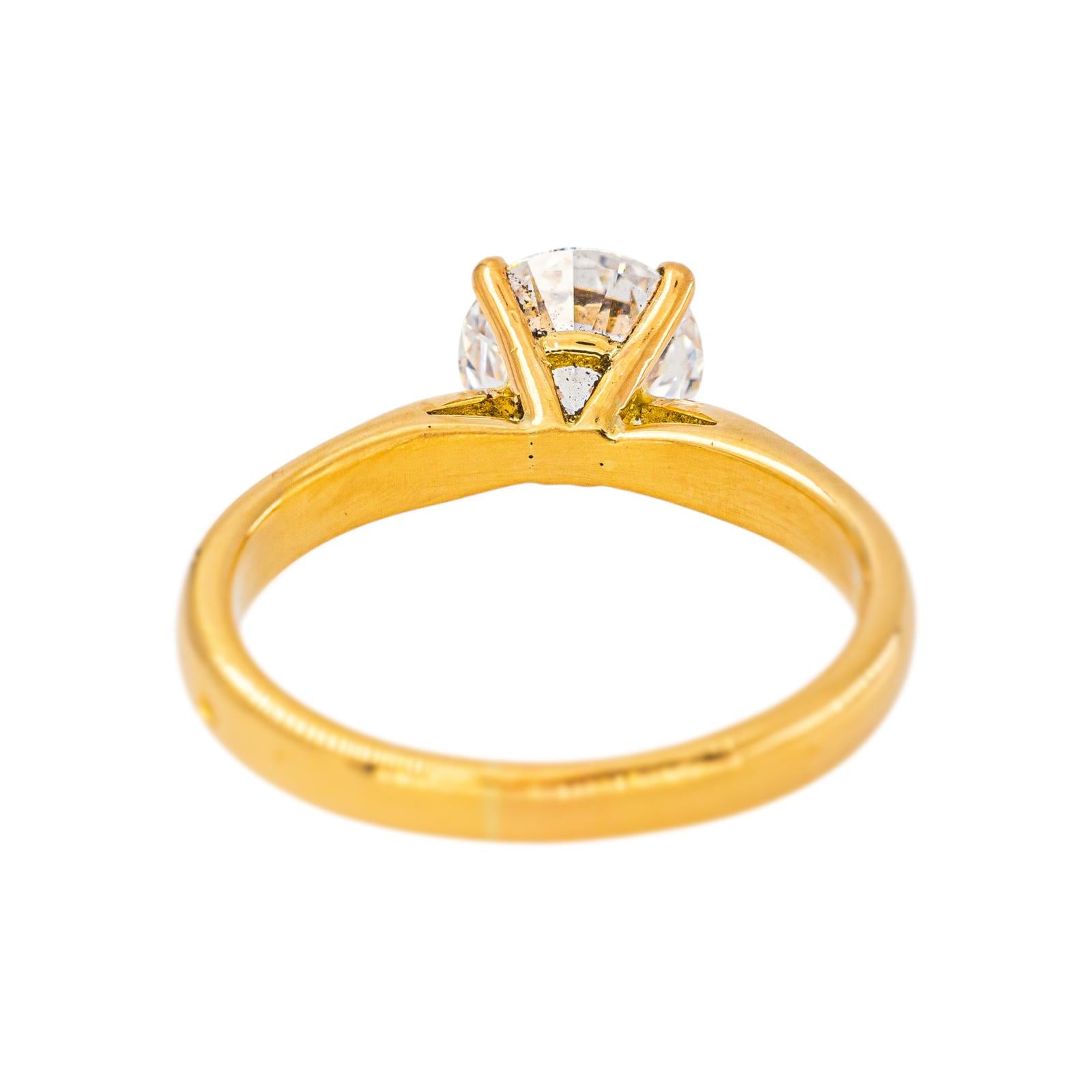 Yellow Gold Solitaire Diamond Ring