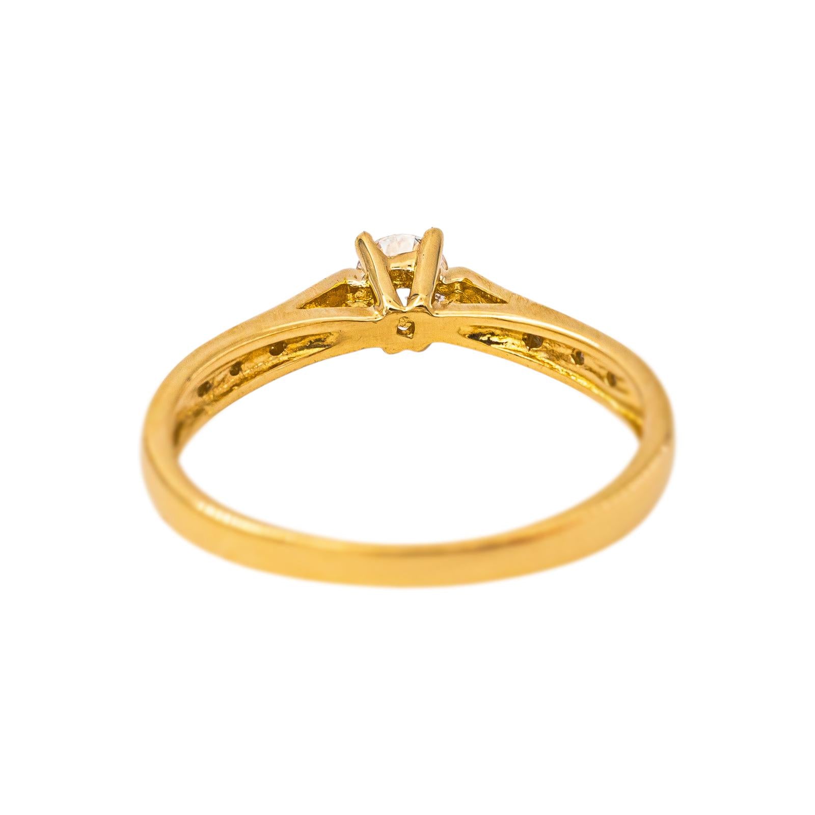 Yellow Gold Solitaire Diamond Ring