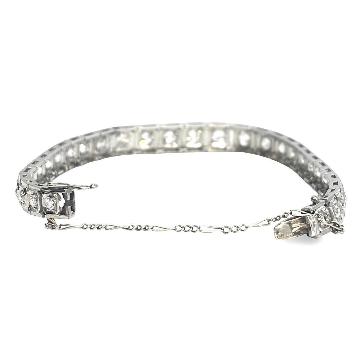 "Ligne" Bracelet in White Gold and Diamonds