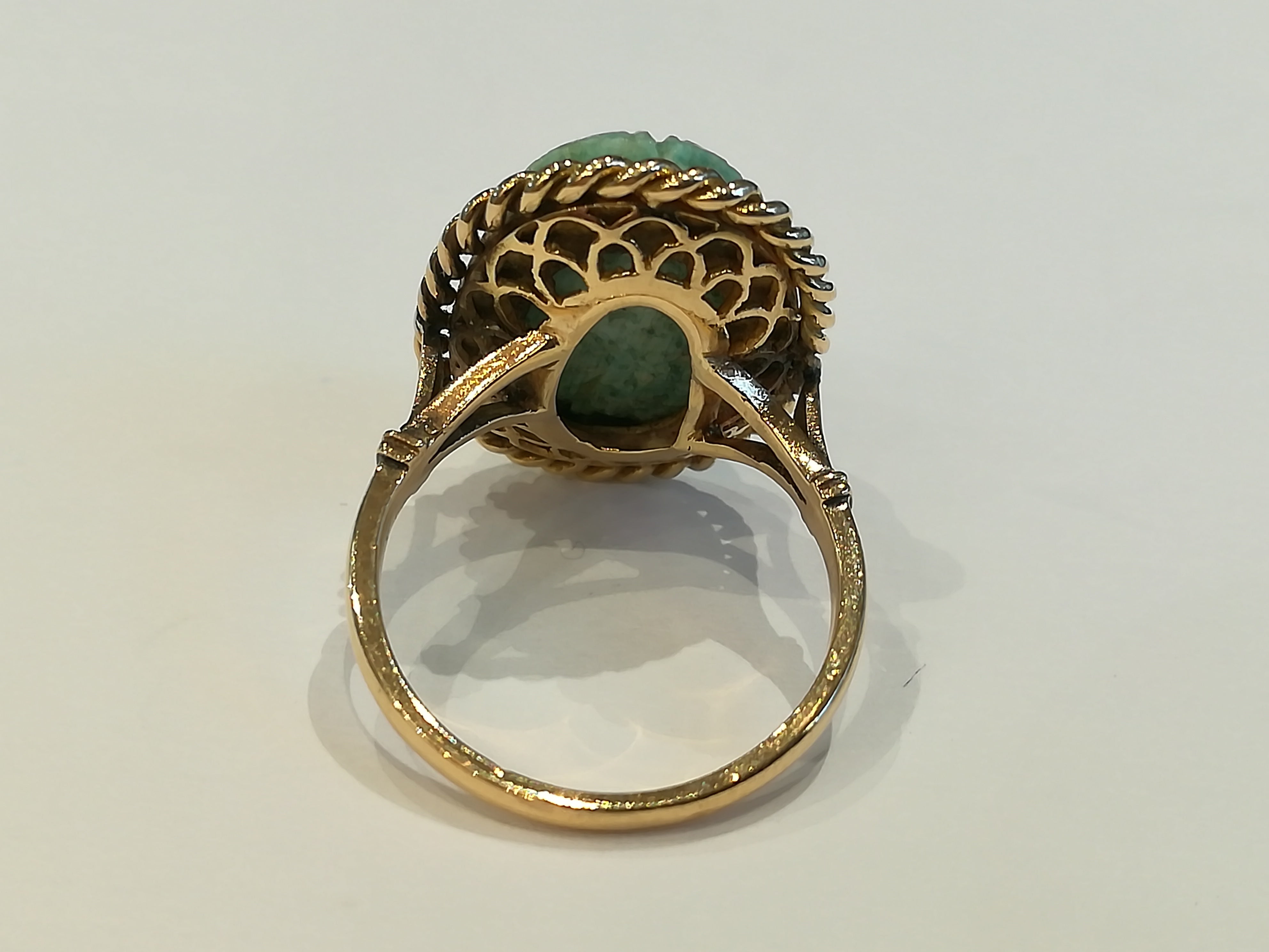 Bague Cocktail en or jaune et turquoise