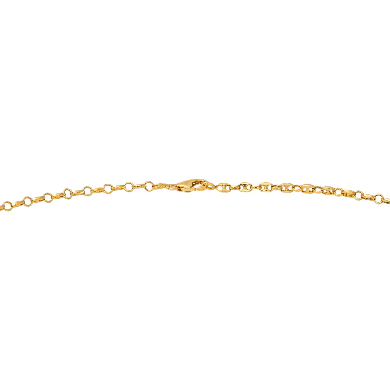 Yellow Gold Coffee Bean Link Necklace