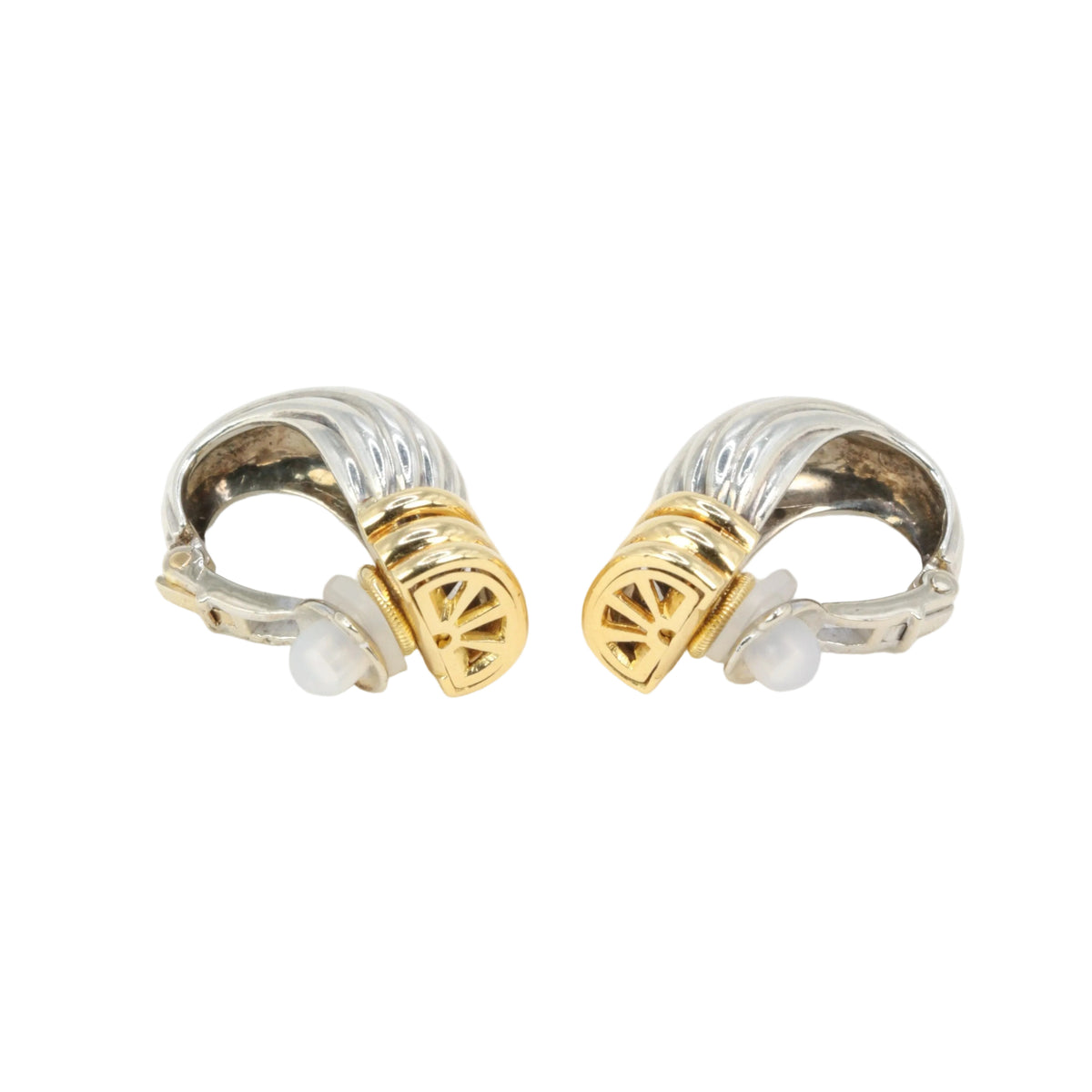 O.J. PERRIN Clip-On Earrings in Yellow gold and Silver